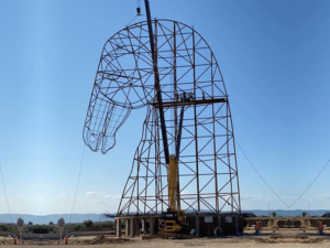 The Worlds Tallest Horse Mascots in Place